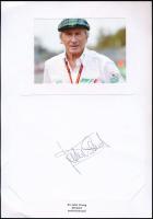 Sir John Young Stewart (Jackie Stewart) autóversenyző saját kezű aláírása és fotója / car racer autograph signature with photo
