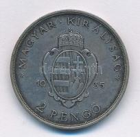 1935. 2P Ag "Pázmány" T:2- kis patina Adamo P7.1
