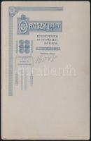 cca 1910 Nagybecskerek, Oroszy Lajos fényképészeti és festészeti műtermében készült, kabinetfotó mér...