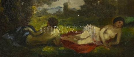 Iványi Grünwald Béla (1867-1940): Aktok. Olaj, vászon, jelzett, régi fa keretben, 70×100 cm / Béla I...