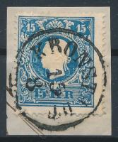 15kr II. tipusú lemezhibás bélyeg "KRONSTADT", 15kr plate flaw "KRONSTADT"
