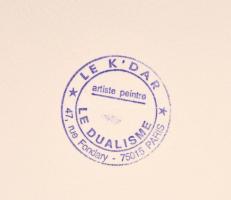 Joseph Kádár (1936-2019): Fénymozgás. Szitanyomat, papír, jelzett, számozott (95/100), hátoldalán a ...