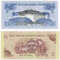 Bhután 2013. 1N + 2011. 5N T:I 
Bhutan 2013. 1 Ngultrum + 2011. 5 Ngultrum C:Unc