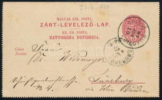 1887 5kr magyar-horvát nyelvű díjjegyes zárt levelezőlap / 5kr Hungarian-Croatian PS-cover card "SPISIC-BUKOVICA"