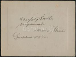1909 Rozsnyó, Vogel D. fényképész műtermében készült, vintage fotó, feliratozva, datálva, 14,3x10 cm...
