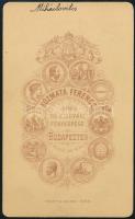 cca 1885 Budapest, Kozmata Ferencz (1864-1902) császári és királyi udvari fényképész műtermében kész...