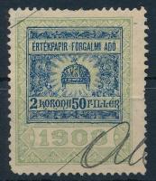 1900 2,5K értékpapír forgalmi adó bélyeg (40 000)