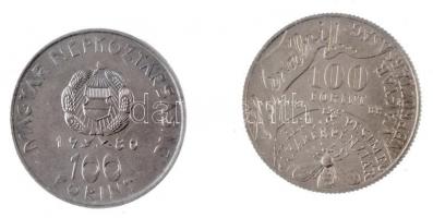 1980. 100Ft Ni "Szovjet-magyar közös űrrepülés" + 1986. 100Ft alpakka "Fáy András&quo...
