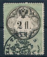 1854 2Fl Cm illetékbélyeg, az értékszám kettős nyomatával / Double print of the digit. R!