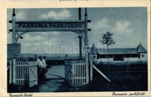 1928 Zamárdi, Balaton-Zamárdi; Pannonia parkfürdő, Szabad bemenet tábla