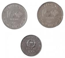 1980. 100Ft Ni "Szovjet-magyar közös űrrepülés" + 1985. 100Ft alpakka "Labdarúgó Vilá...