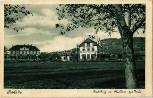 1927 Révfülöp, Indóház, Kővágóörs-Révfülöp vasútállomás és Hullám szálloda