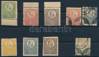 1921 50 éves a kőnyomású bélyeg. 9 db fogazott, vágott emlékbélyeg / 50th anniversary of the lithography issue 9 commemorative stamps