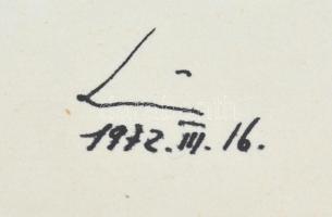 Lehel István (1917-1973): Mozaikok, sejtek. Akvarell, tus, papír, jelzett és datált (1972.III.16.), ...