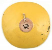 Gorka Lívia (1925-2011): Halas fali tál, festett mázas kerámia, jelzett, hibátlan, d:29 cm