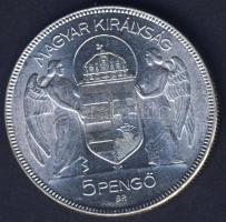 1930. 5P Ag "Horthy jobbra" T:2+