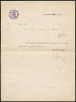 1933 Hóman Bálint (1885-1951) vallás- és közoktatásügyi miniszter (1932-1938) aláírása egy köszönő levélen, fejléces papíron, borítékkal.