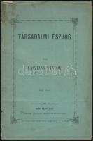 Kacziány Nándor: Társadalmi észjog. Buda-Pest, 1873. Fekete Bernát. Fűzve, kiadói papírborítóban. 53 p.
