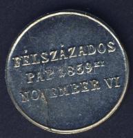 1859. Scitovszky János bíboros "Félszázados pap" ezüstözött Cu zseton T:2 R!