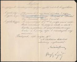 1890 A gyógyult elmebetegeket segélyező egylet alapszabályai + közgyűlési meghívója.  Fűzve, kiadói ...