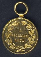 Ausztria 1873. "Ferenc József" aranyozott mini kitüntetés T:2