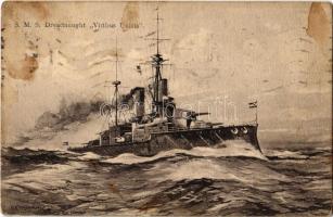 1912 SMS Dreadnought "Viribus Unitis" / SMS Viribus Unitis az Osztrák-Magyar Haditengerészet Tegetthoff-osztályú csatahajója / WWI Austro-Hungarian Navy K.u.K. Kriegsmarine SMS Viribus Unitis Tegetthoff-class dreadnought battleship. C. Fano, Pola 1911. s: Ed. Dworak (fl)