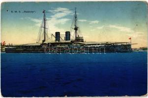 SMS Radetzky az Osztrák-Magyar Haditengerészet Radetzky-osztályú pre-dreadnought csatahajója / K.u.K. Kriegsmarine Linienschiff / WWI Austro-Hungarian Navy pre-dreadnought battleship. Druck v. M. Schulz. G. Costalunga, Pola 1914/15. (EK)