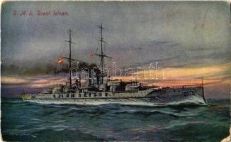 SMS Szent István az Osztrák-Magyar Haditengerészet Tegetthoff-osztályú csatahajója / K.u.K. Kriegsmarine / WWI Austro-Hungarian Navy Tegetthoff-class dreadnought battleship. C. Fano, Pola, 1914/15. 52. s: Ed. Dworak (kopott sarkak / worn corners)