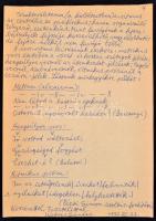 1972 Weöres Sándor (1913-1989) költő, író saját kezű, tintával írt kézirata Dala László, a Természet...