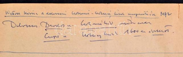 1972 Weöres Sándor (1913-1989) költő, író saját kezű, tintával írt kézirata Dala László, a Természet...