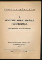 A Nemzetek Szövetségének tevékenysége (1920. januártól 1926. decemberig). Bp., Grill-féle Könyvkeres...