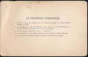 1906 Meghívó Ferenc József jelenlétében rendezett szoboravatási ünnepségre, melyen gróf Andrássy Gyu...