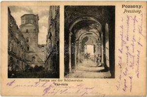 1900 Pozsony, Pressburg, Bratislava; várrom részlet (Vár-roin) / Partien aus der Schlossruine / castle ruins (EB)