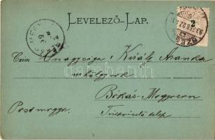 1899 Pozsony, Pressburg, Bratislava; várrom részlet este / Schlossruine am Nacht / castle ruins at n...