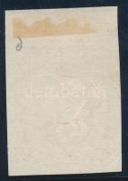 Szürke Hírlapbélyeg széles felső ívszéllel "BOGLÁR" Grey newspaper stamp with large upper ...