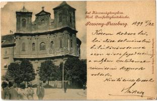 1899 Pozsony, Pressburg, Bratislava; Szentháromság templom / Heil. Dreifaltigskirche / Trinity church (felületi sérülés / surface damage)