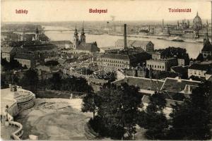 1911 Budapest I. Víziváros, Blum-féle részvénytársasági gőzmalom, Szilágyi Dezső téri református templom