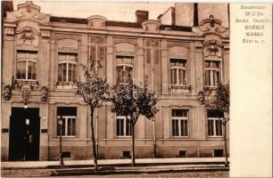 1938 Kassa, Kosice; M.U. Dr. Szabó Gusztáv szanatóriuma. Éder utca 5. / sanatorium + 1938 Kassa visszatért So. Stpl