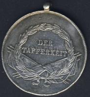 Ausztria cca. 1860-as évek DN "Der Tapferkeit" nagyalakú Ag hadi érdemérem 17,3g T:3 ü. ph.