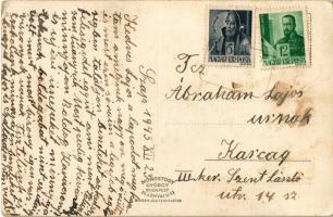 Szap, Sap, Palkovicovo; Római katolikus és református népiskola, Fogyasztási szövetkezet üzlete / sc...