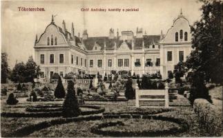 1915 Tőketerebes, Trebisov; Gróf Andrássy kastély és park. Halász Sándor fényképészeti műterméből / castle and park