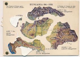 Hungaria 896-1918 - mechanikus térképes irredenta lap / Map of Hungary, Irredenta mechanical postcar...
