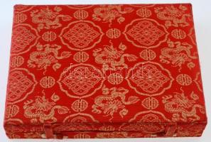 DN "Kínai horoszkóp" Br éremgyűjtemény tétel (12klf) vörös díszdobozban T:2 patina