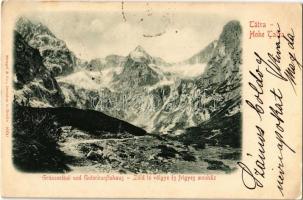 1900 Tátra, Magas-Tátra, Vysoké Tatry; Zöld-tó, Frigyes főherceg menedékház / Chata Zeleného pleso / Grüner-See-Tal und Unterkunftshaus / Green Lake, rest house, chalet (Rb)