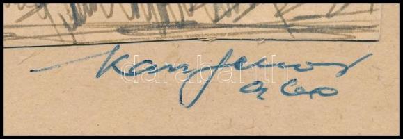 Kass jelzéssel: Fejek. Tus, papír, kartonra ragasztva, 13×13 cm