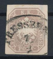Newspaper stamp, greyviolet, deep colour, watermark part 