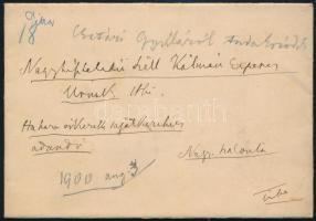 1900 Tisza Kálmán miniszterelnök saját kézzel írt levele Szél Kálmán nagyszalontai esperesnek melybe...