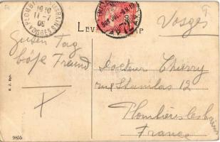 1908 Budapest V. Gróf Andrássy Gyula szobor koszorúkkal  (EK)