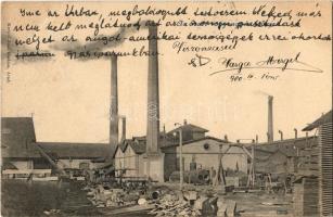 1900 Arad, vaggongyár belseje (Gép waggongyár). Kerpel Izsó kiadása / wagon factory