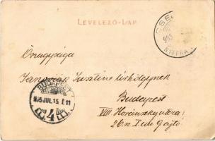 1905 Csejte, Csejthe, Cachtice; piac, vár 1570-1614, Fő utca / castle, main street, market. Art Nouv...